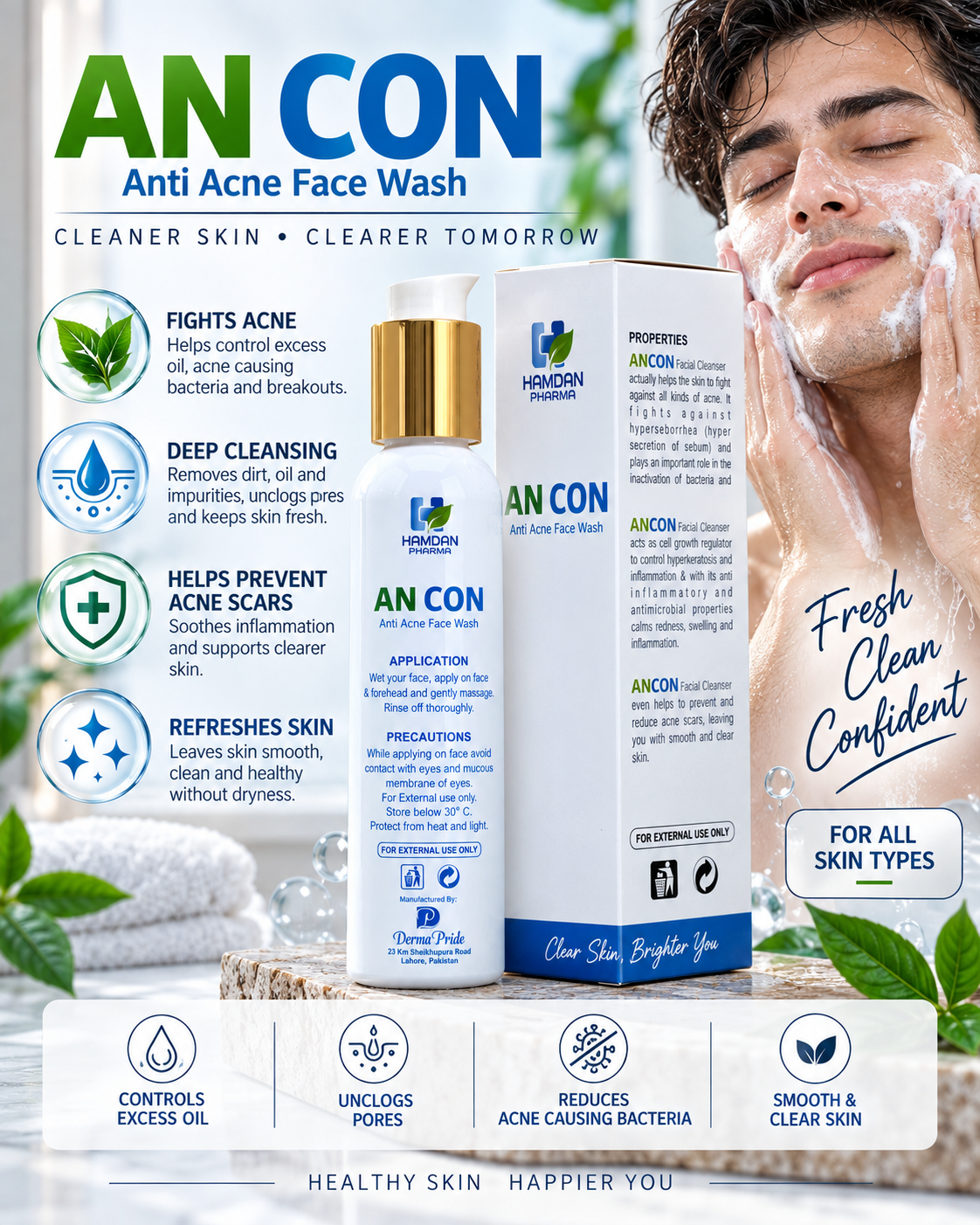 ANCON Anti Acne Face Wash – 100ml