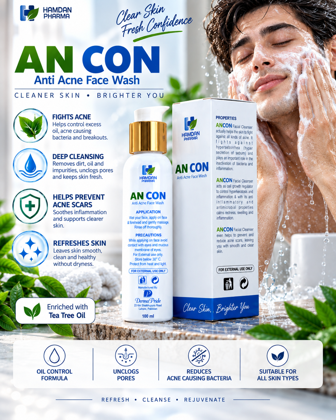 ANCON Anti Acne Face Wash – 100ml