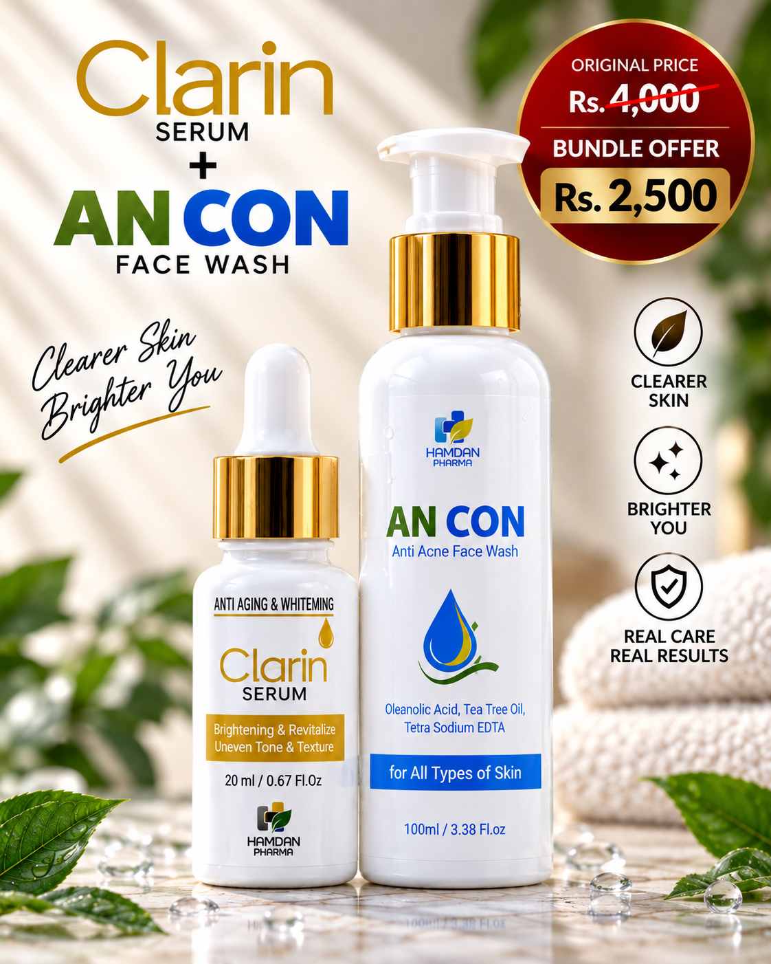Clarin Serum + ANCON Face Wash Bundle | Special Offer